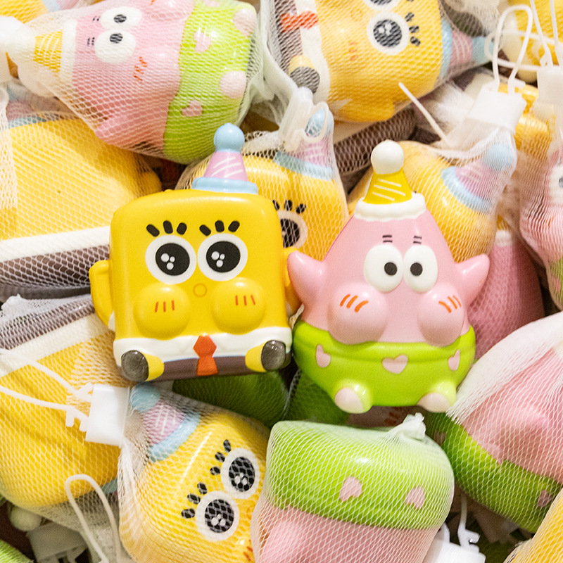 genuine goods Mesh Bag Spongebob Decompression Pinch Le Slow Rebound Toy Internet Celebrous Explosions Vent Decompression Cartoon Ornaments