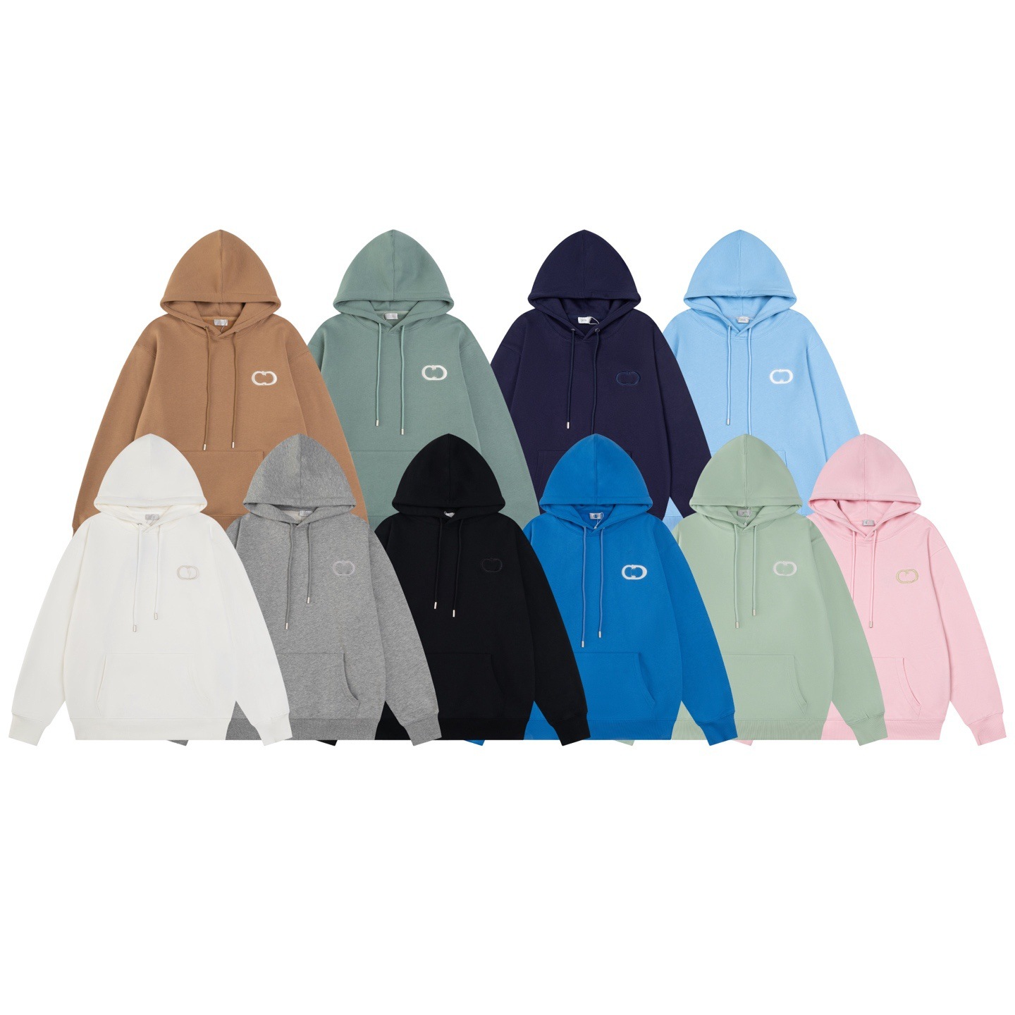 Correct version DO home 2024 autumn and winter new CD embroidery casual round neck long sleeve pullover hooded sweater for men and women
