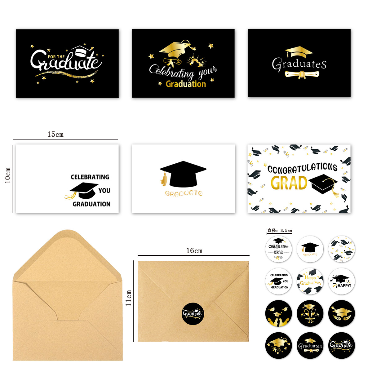 Cross-Border Graduation Party Bachelor's Hat Greeting Card Graduate Graduation Ceremony Invitation Party Supplies with Envelope
