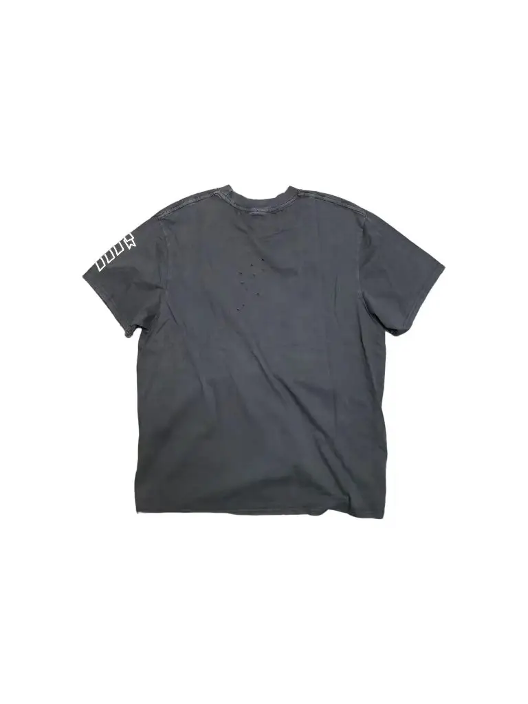 Lmyer Number Nine 06Archive Shield Classic Washed Distressed Ripped Short-Sleeved Black and White T-Shirt