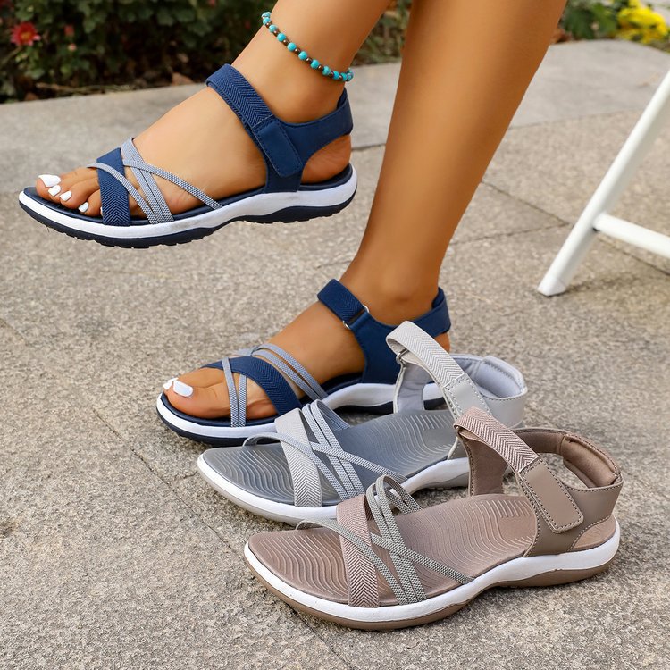 Cross-Border Plus-Size Amazon 2026 Season New Women's Sandals, Lightweight Sporty Casual Style, Comfortable Elastic Plus-Size Sandals