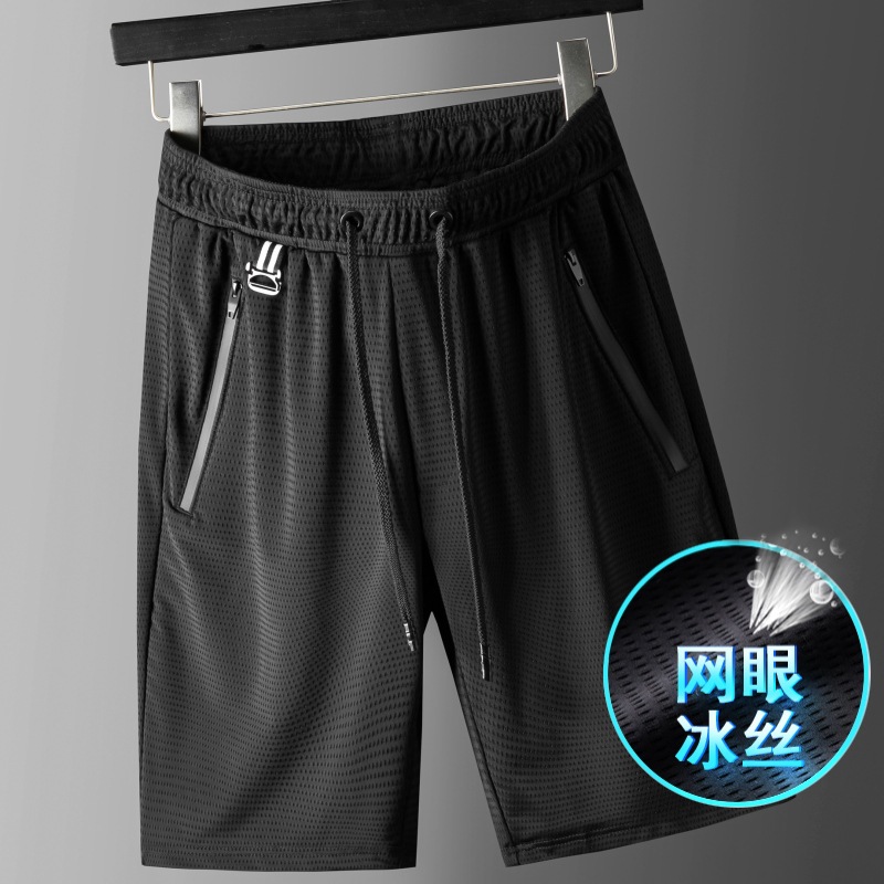 Ice Silk Casual Shorts Men's Outer Wear Summer Thin Beach Pants Loose Breathable Quick-drying Men's Sports Pants 85