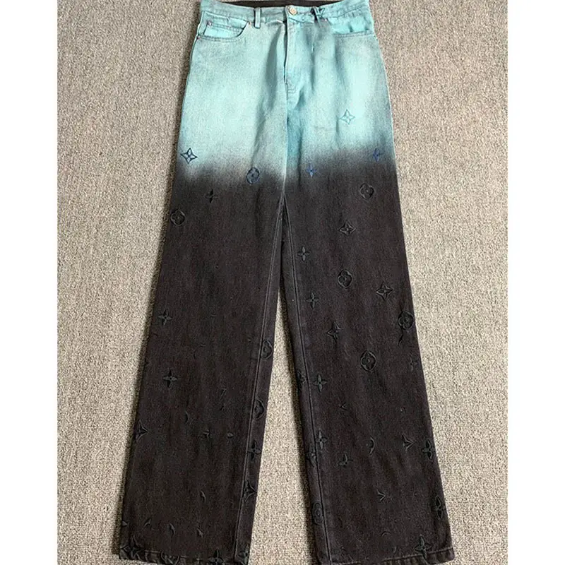Correct Version 24 New Tie-Dye Embroidered Gradient Jeans