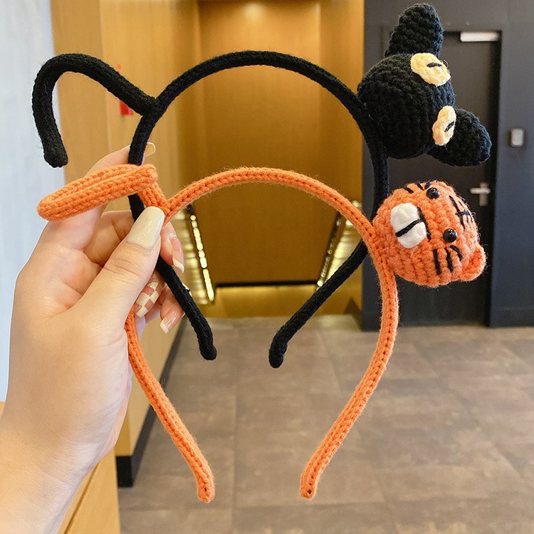 Funny Tiger Wool Cat Ear Hairband Female Headband Hairband Hair Tie Cat Cute Children Wash Face Sweet Headwear