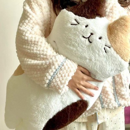 Super Soft Cat-Shaped Cute Sofa Cushion for Girls to Sleep On, Long Plush Toy Birthday Gift Doll