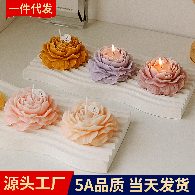 Peony Scented Candles, Handmade Souvenirs, Mother's Day Small Gifts, Creative Fragrance Ornaments, Shaped Candles