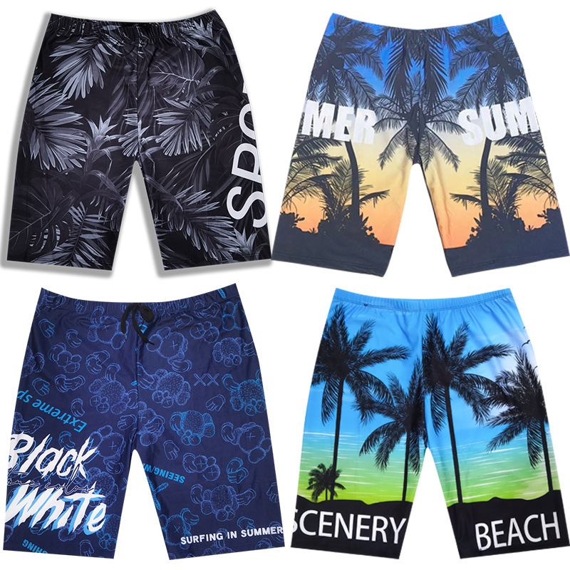 Swimming Trunks Men's Boxer Lengthened Hot Spring Pants Professional Beach Medium Length Five-point Swimming Trunks Boys Large Size Swimsuit