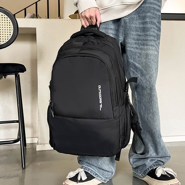Simple and Wear-Resistant Men's Backpack, Casual and Versatile Large-Capacity Computer Bag, Lightweight Commuter Waterproof Student School Bag for Women