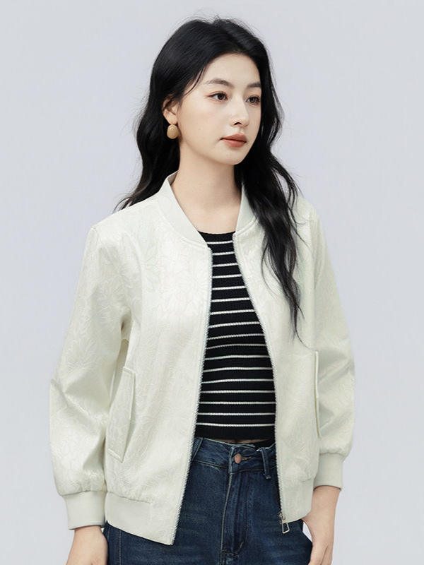 Fashionable Chinese-Style Jacquard Short Jacket for Women, New Spring and Autumn Casual Versatile Baseball Jacket, Stylish Loose-Fitting Jacket Top