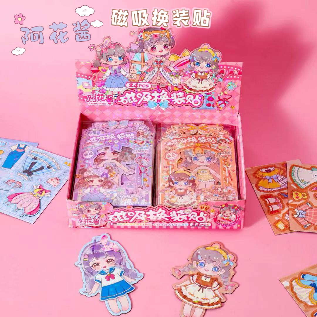 Ahuajiang Magnetic Dress up Stickers Princess Dress up Sticker Book Girls and Children Dress up Educational Toys Magnet Stickers
