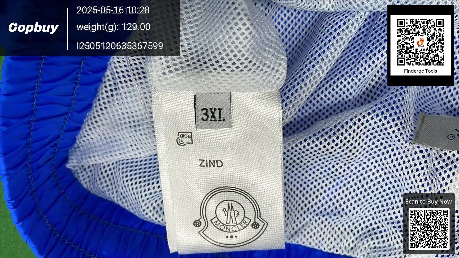 Moncler ZIND 3XL Blue Shorts