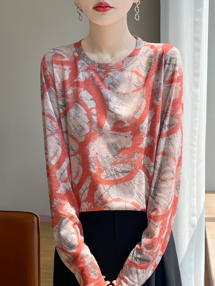 Women's High-Quality Imitation Knitwear 2026 Spring/Summer New Style, Elegant and Versatile Long-Sleeve T-Shirt Base Shirt