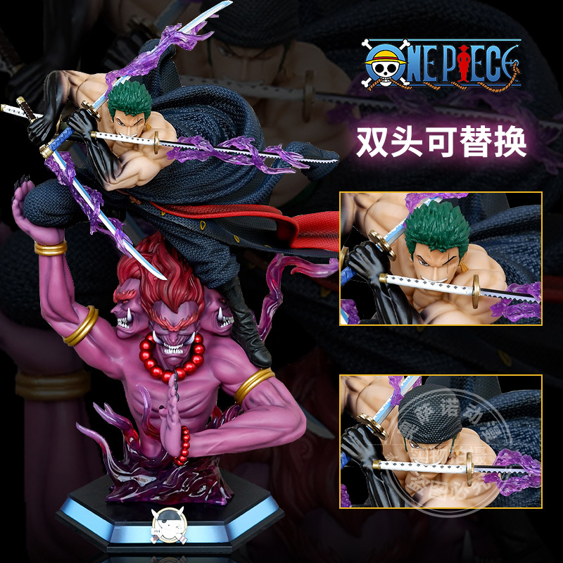 One Piece Series High Quality Edition GK Handmade Super Large Purgatory Ashura Three Knife Flow Double Head High Quality Model Ornaments