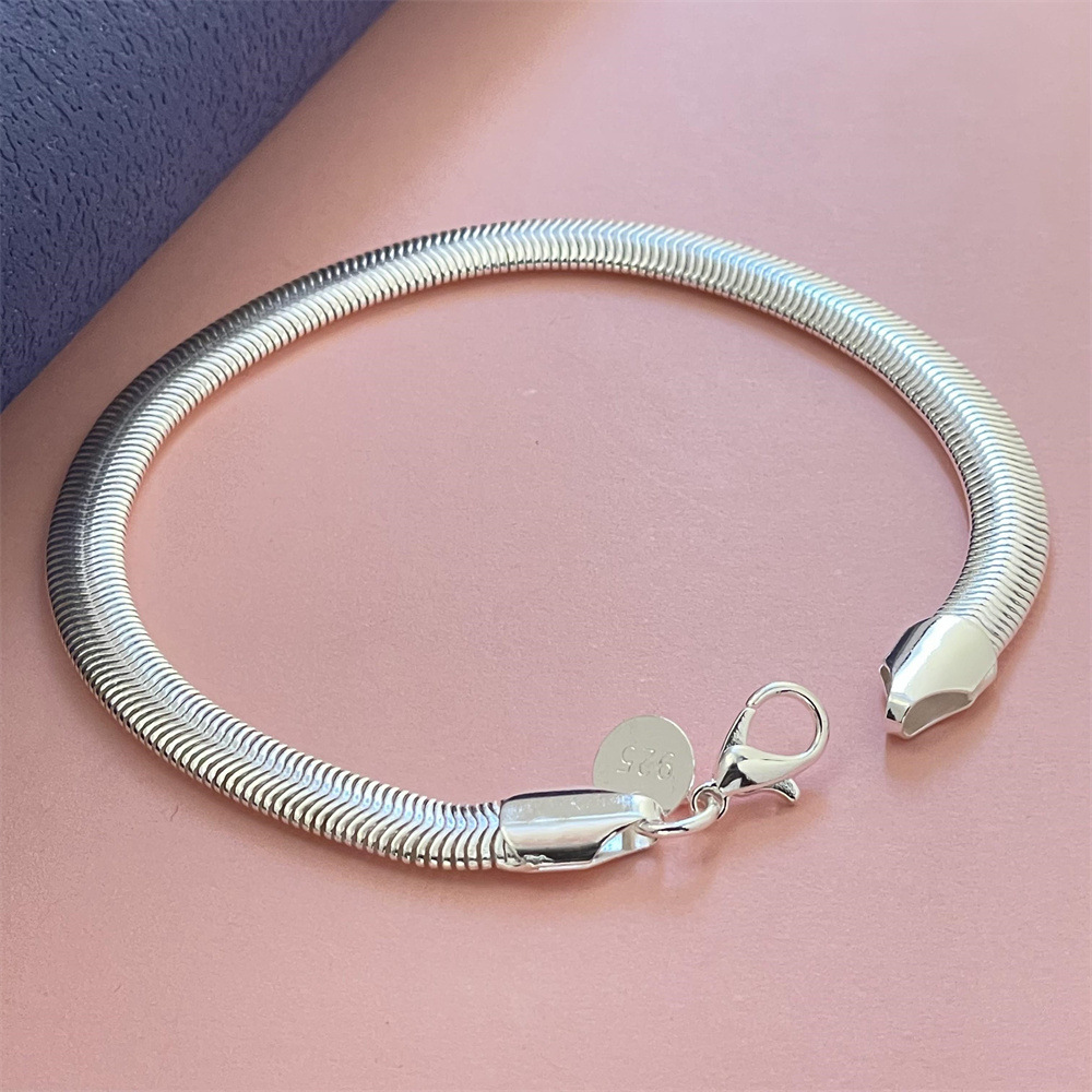 Foreign trade jewelry silver plated 6MM soft snake bone bracelet little red book shake sound network red popular bracelet in stock wholesale