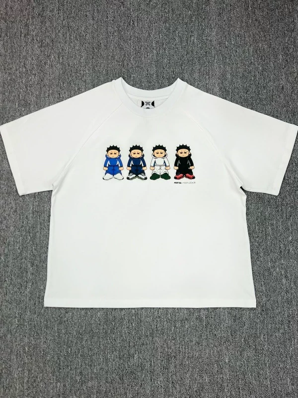 Mertra New Trendy Cartoon Letter Print Unisex Couple Half-Sleeve T-Shirt Loose Summer Casual Short-Sleeve