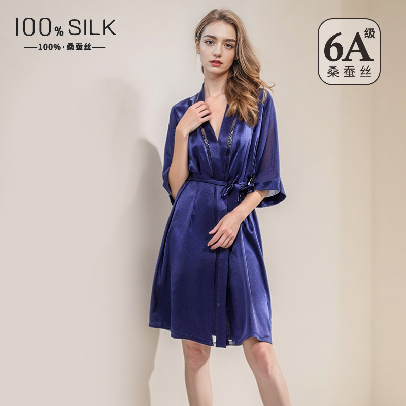 2026 New Heavyweight Silk Nightgown for Women, High-End 100% Mulberry Silk, Thin and Cool Home Wear Robe