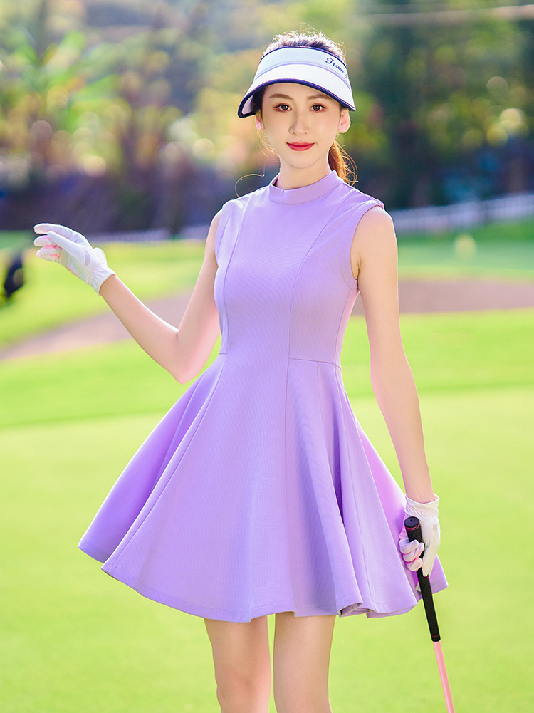 golf Women's sleeveless sports dress women's spring and summer tight waist slim one-piece short skirt Korean style golf clothing