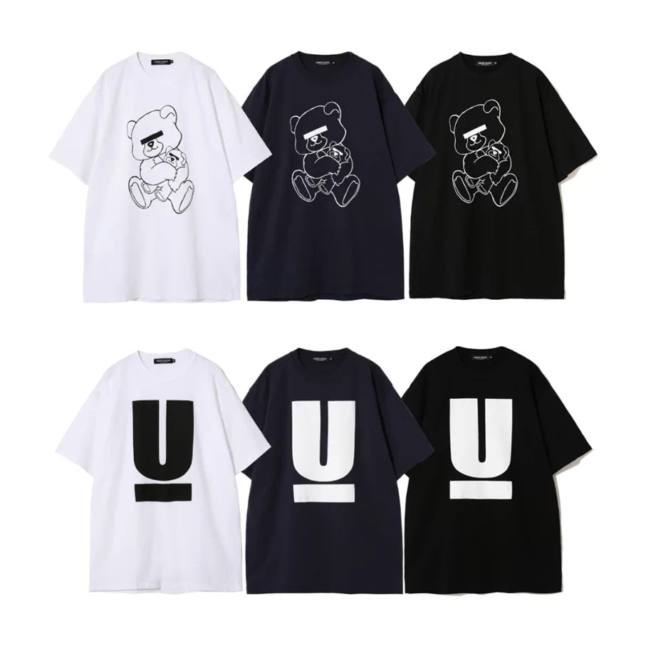 Simple undercover blindfolded UC eye-covered bear LOGO big U small U men and women washing retro short-sleeved T-shirt tee