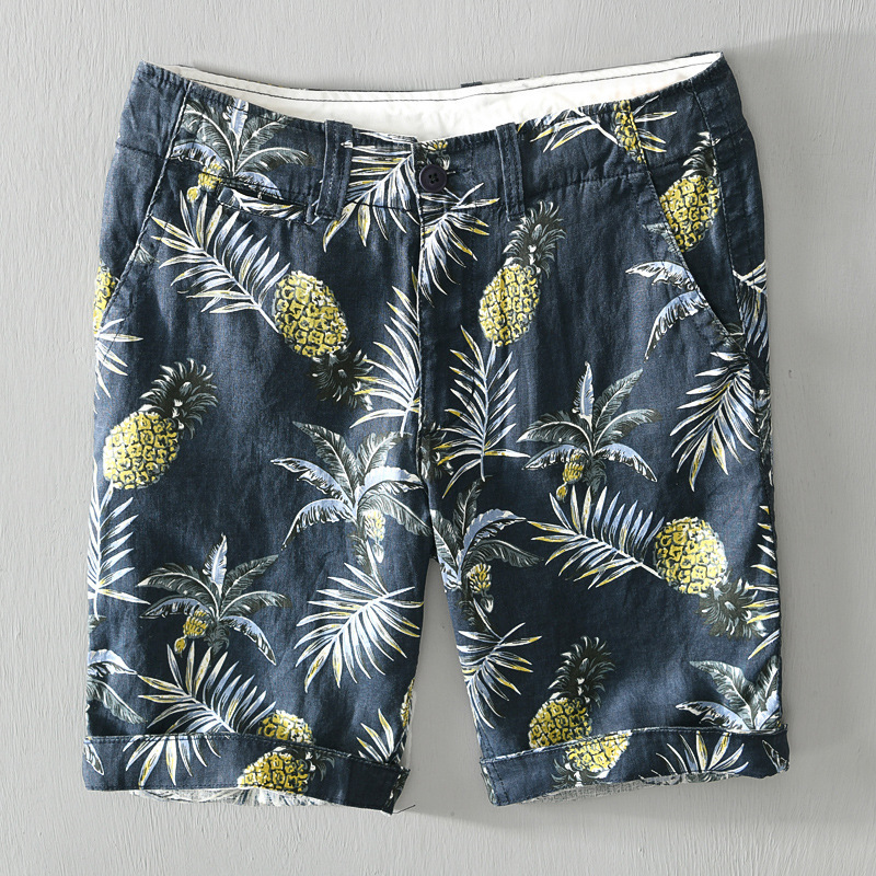 8109 tide straight pants men's casual personality coconut tree printed shorts breathable vacation beach pants a generation of hair