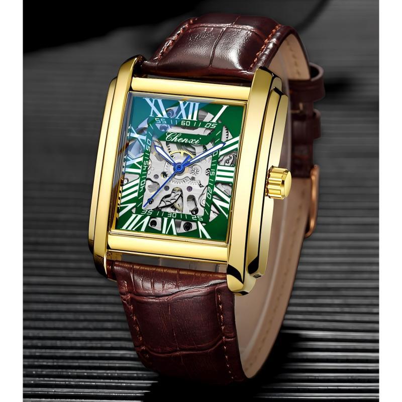 Chenxi Square Cut Out Mechanical Watch Popular Men's Fashion High-Value Watch Waterproof Fully Automatic Mechanical Watch