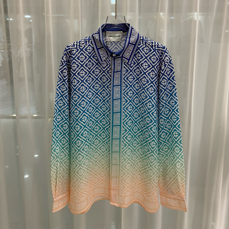 2025 New European and American Trendy Cross-Border Export 3D Digital Printing Youth Fashion Men's Long-Sleeved Shirts Trendy Men