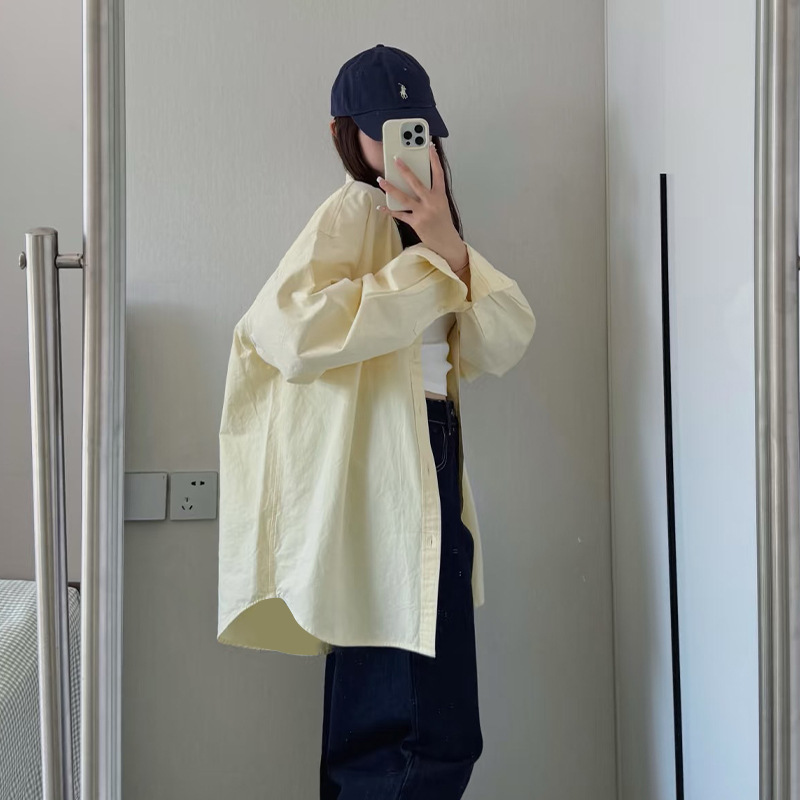 Gentle Milk Yellow Shirt Coat Women's Summer Light Mature French Niche Loose Outer Shirt Slimming Thin Top