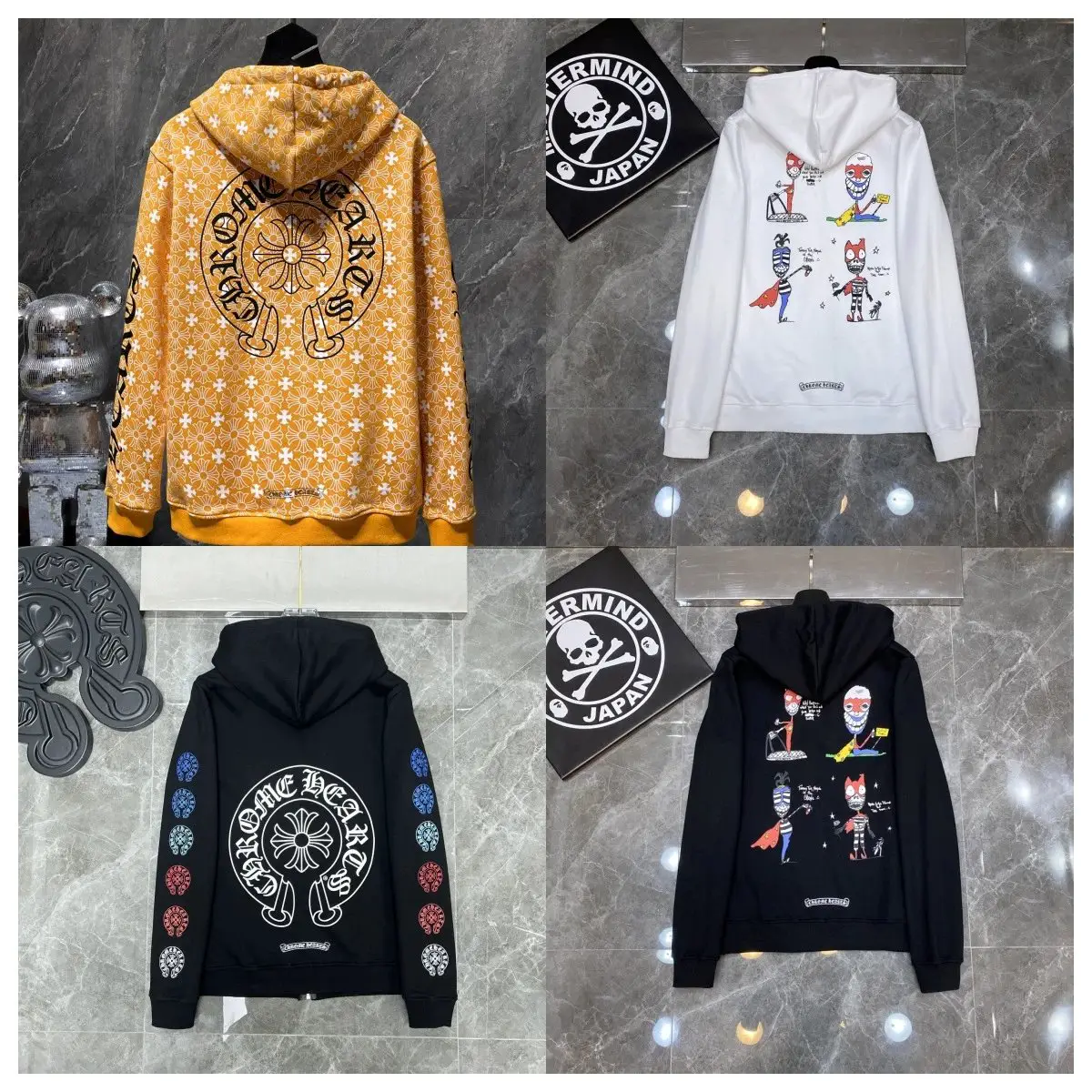 高品质暗纹印花开衫拉链卫衣连帽衫