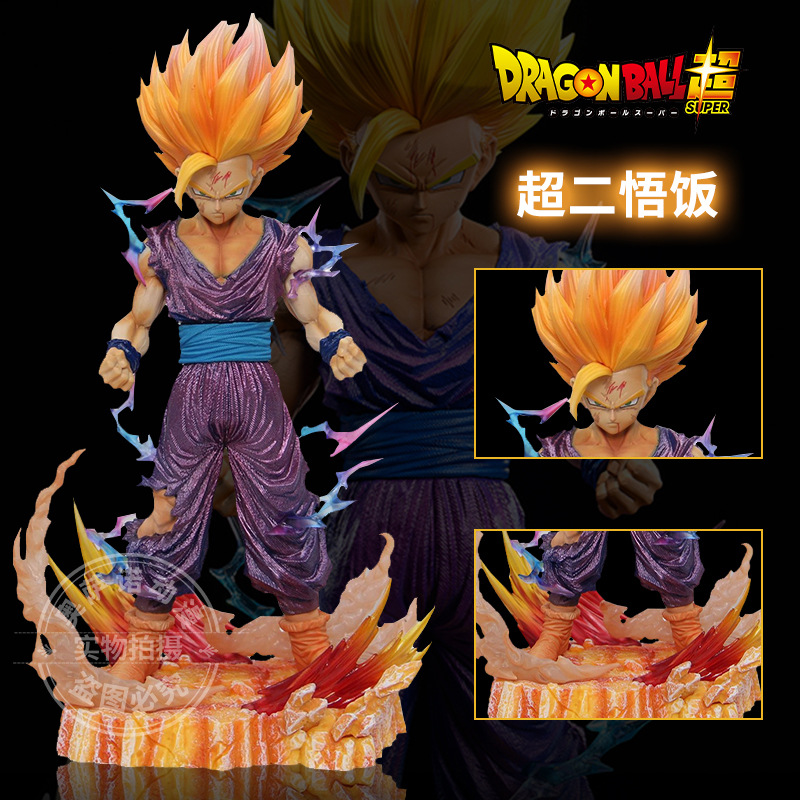 Dragon Ball Super Two sun wufan gk hand-made Super Saiyan battle damage standing posture combat model scene decoration wholesale