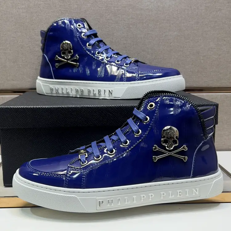 Men's Genuine Leather High-Top Sneakers, New Winter Breathable Skull White Shoes, Trendy Versatile Chinese Casual Shoes