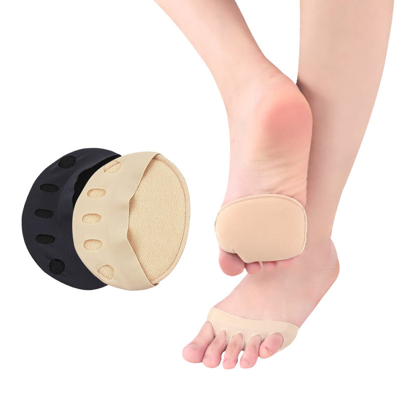 Cross-Border High-Heeled Shoes with Forefoot and Half-Palm Invisible Five-Finger Socks for Women, Thin, Breathable, Sweat-Absorbent Invisible Socks with Front Pads