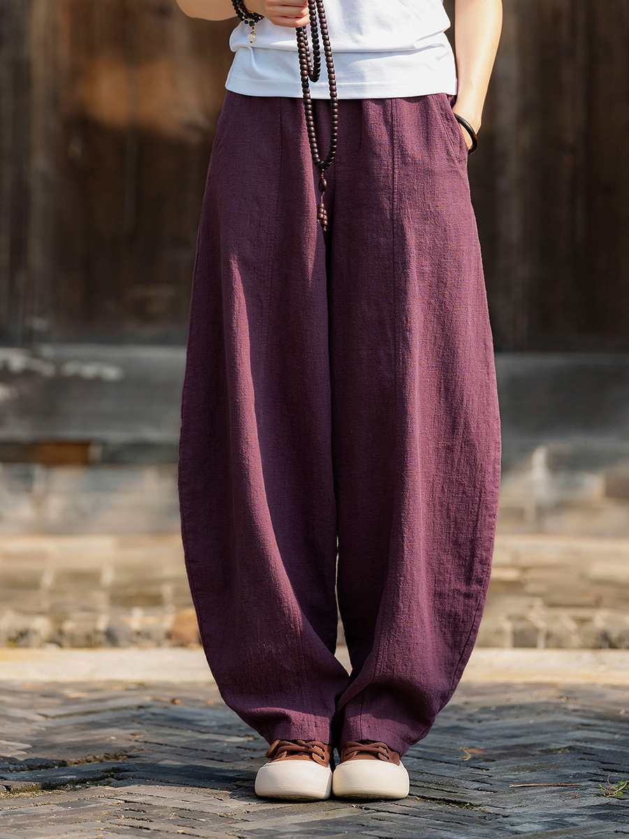 26 Spring New Original Artistic Retro Loose Straight-Leg Draped Slimming Casual Pants for Women, Patchwork Versatile Wide-Leg Pants