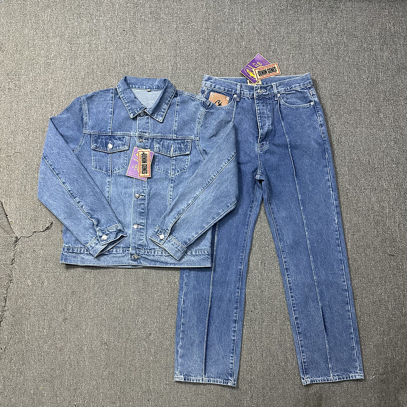 Beauty Trendy Alcatraz Casual Suit High Street Men and Women Couple Trendy Denim Jacket Jacket Jeans