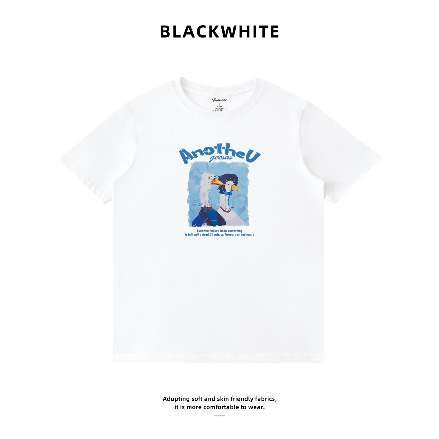 Street-Style Quirky Duck Print Short-Sleeve T-Shirt, Summer Loose Fit, Cool and Comfortable, Round Neck, Half-Sleeve, in Stock 99