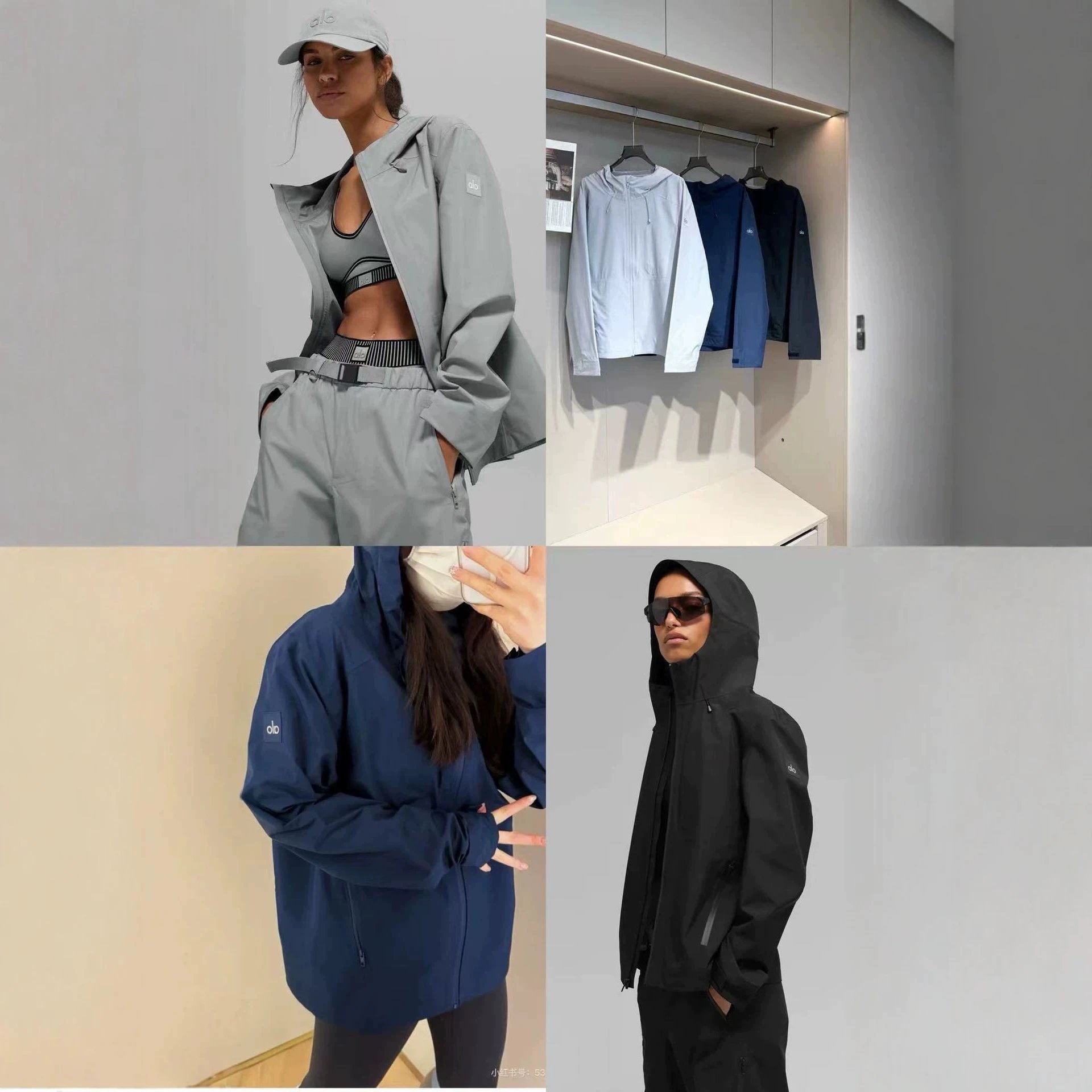 alo waterproof hooded jacket