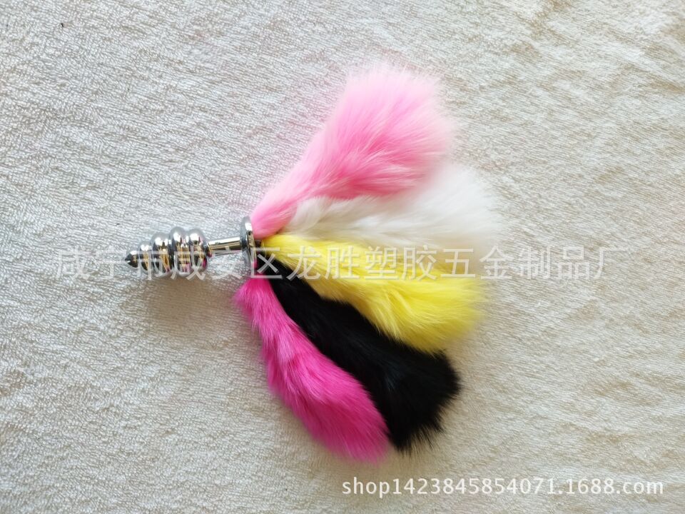 Sex toys manufacturers wholesale short tail fox tail back court thread anal plug multi-color alternative toys