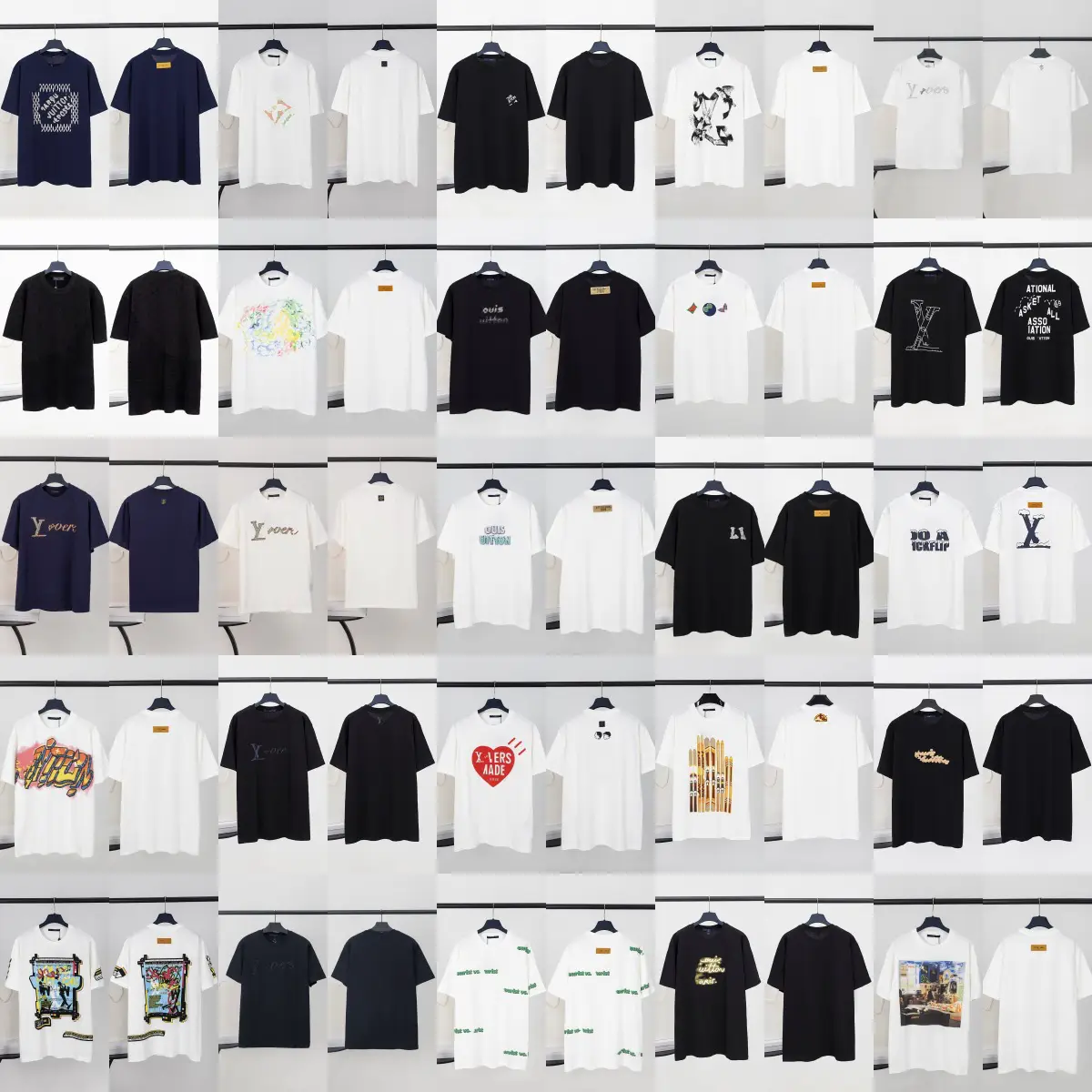 High Version Lujia T-Shirt S25 Summer New Series Collection Letter Logo Embroider Printing Export Short-Sleeved T-Shirt