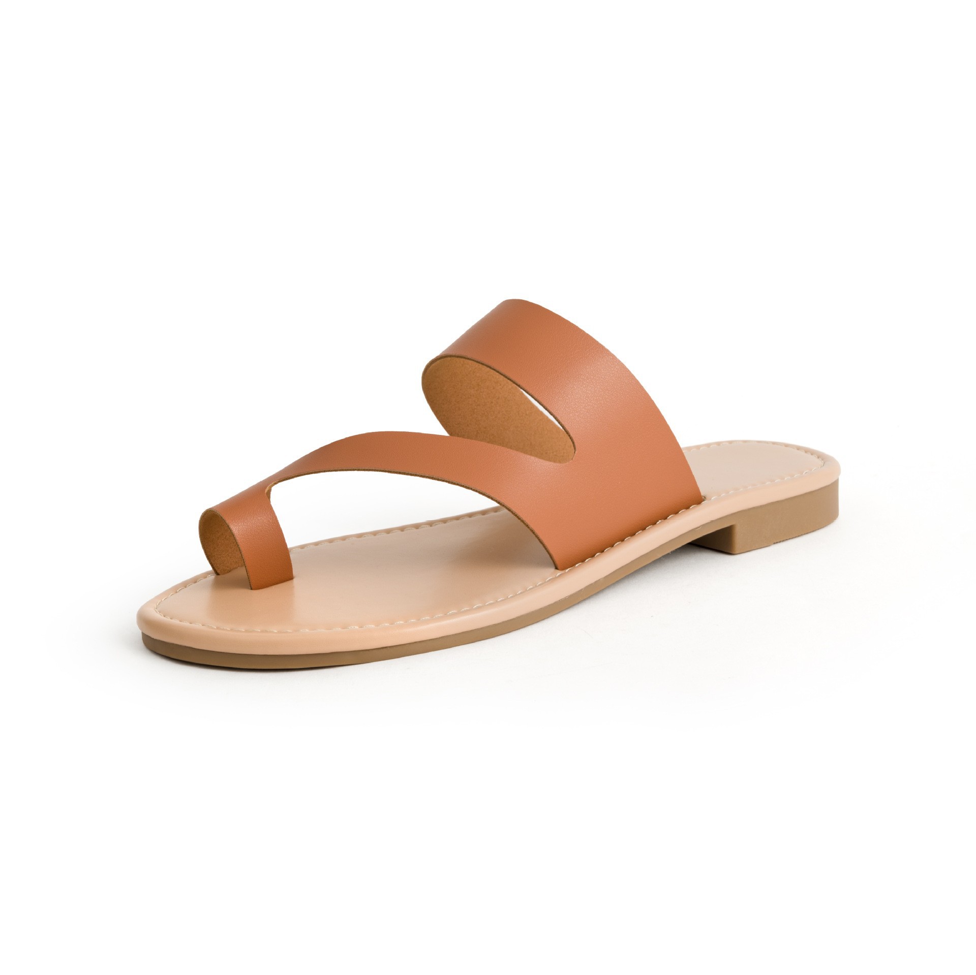 Slippers for Women Summer European and American Large Size Flat Sandals Ready for Outer Wear Black Beach Shoes Daily Flip-Flops Sandals