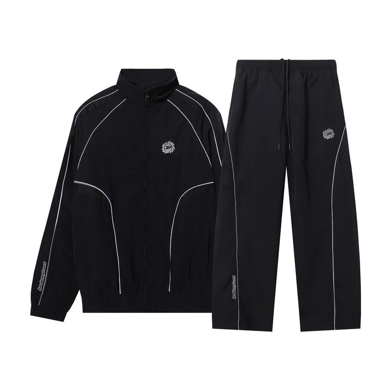 Broken Planet Reflective Strip Embroidered Logo Sports Suit High Street Men's and Women's Casual Stand-Up Collar Jacket