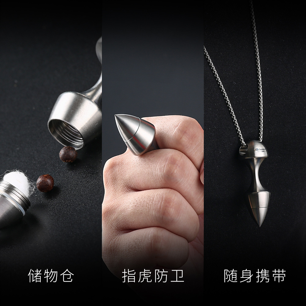 Titanium Alloy Edc Multifunctional Tool Camping Survival Edc Self-Defense Single Finger Tiger Storage Portable Outdoor Equipment