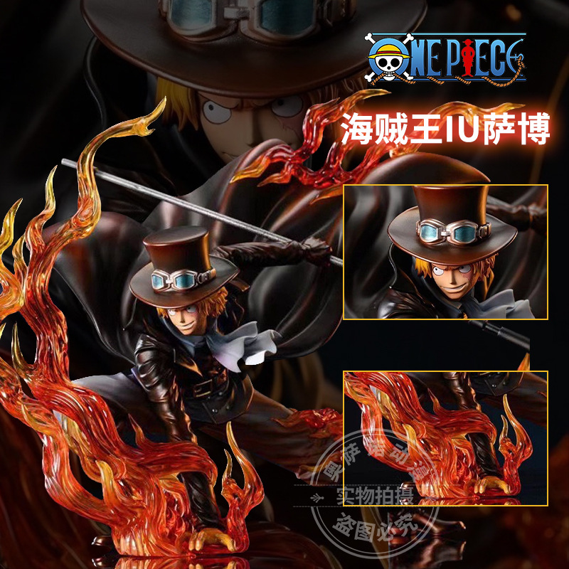 One Piece series IU resonance fire fist Sabo revolutionary army gk hand-made model decoration statue anime peripheral gift