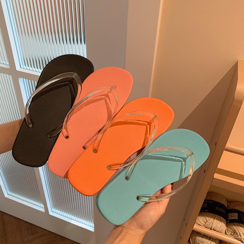 Transparent Sandals for Women, Summer Outdoor Wear, Korean Style, Beach Vacation, Flip-Flops, Indoor Thong Sandals, Ins Style