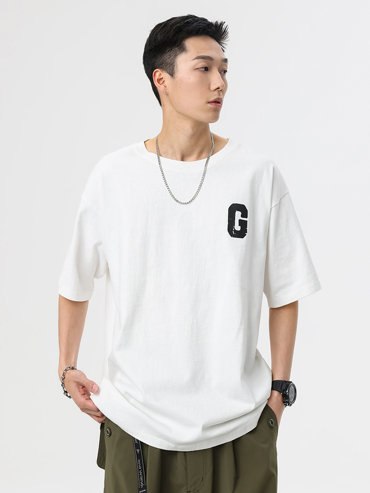 Laikke Short-Sleeve Men's T-Shirt, New Summer Fashion Brand, Loose Casual Heavyweight Pure Cotton Men's Top