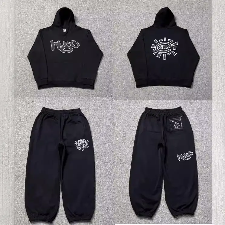 Foreign Trade Niche ADWYSD Sun Roll fleece-lined Sweatshirt Harlan Sweatpants Sports Couple Leisure suit Fashion Brand