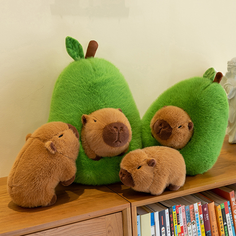 Hot-Selling New Product: Capybara Plush Toy Avocado Capybara Doll with Detachable Pillow, Cross-Border Wholesale
