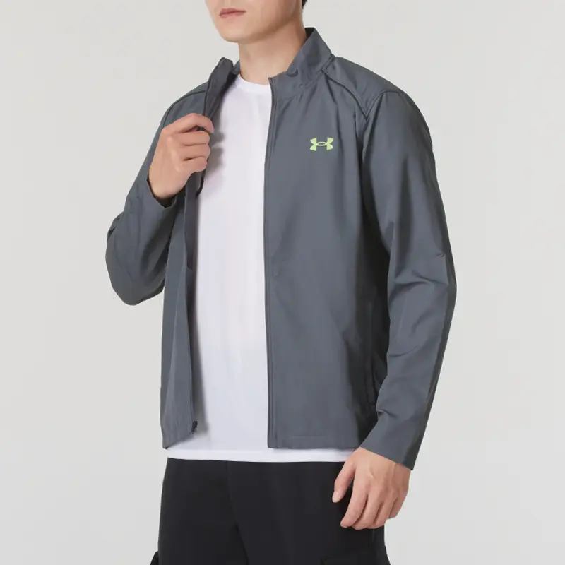 UA Under Armour Coat Men's Clothing 2025 Summer Windcheater Outdoor Running Fitness Hooded Sportswear Stand Collar Jacket