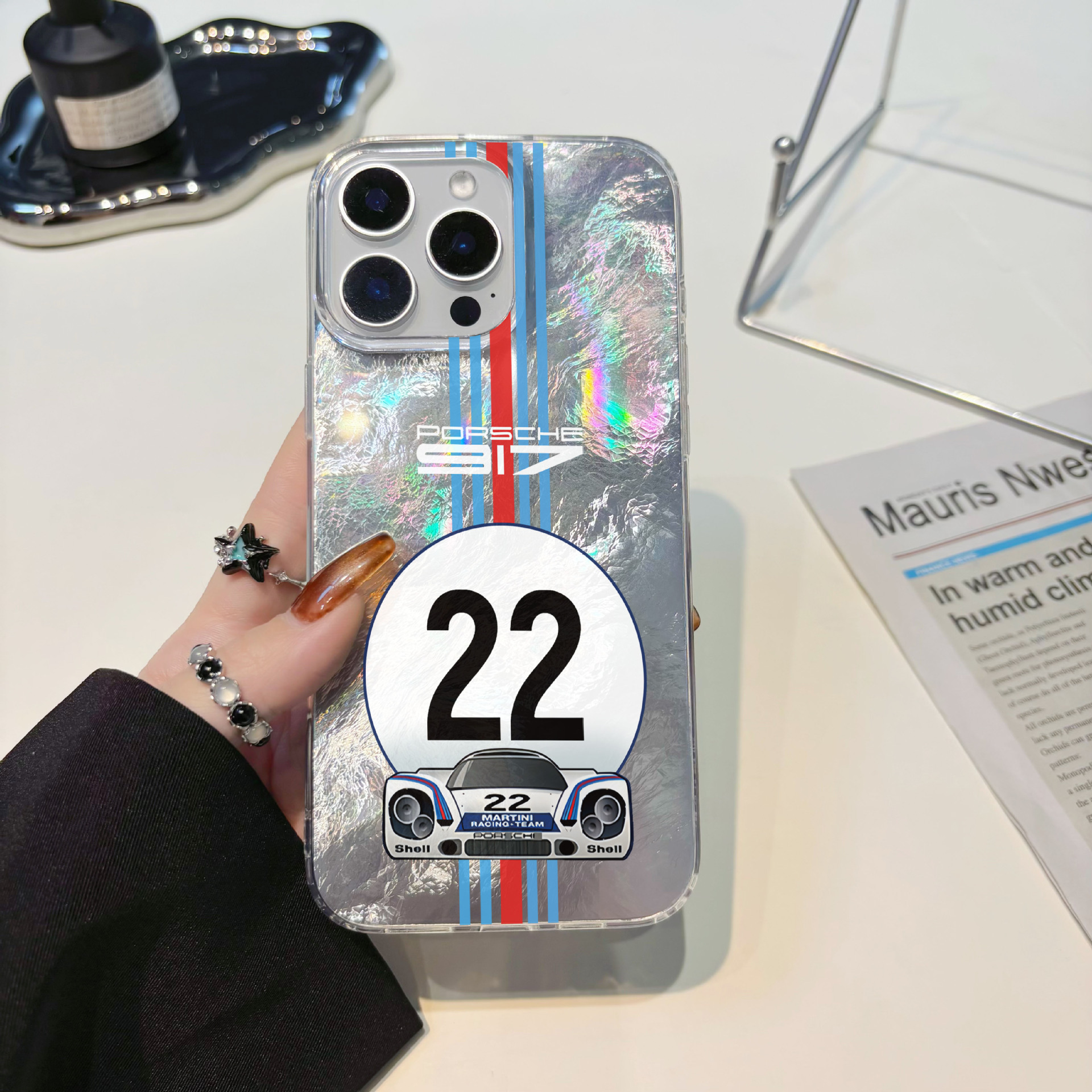 Tin Foil Pattern Suitable for Iphone17 Mobile Phone Case Apple 1516Promax1311214Imd Popular Cross-Border Car