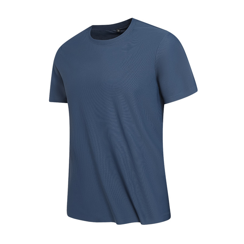 New Summer Half-Sleeved Men's Round-Neck Ice Silk T-Shirt, Men's Sports and Leisure Running Top, Men's Lightweight and Breathable Top