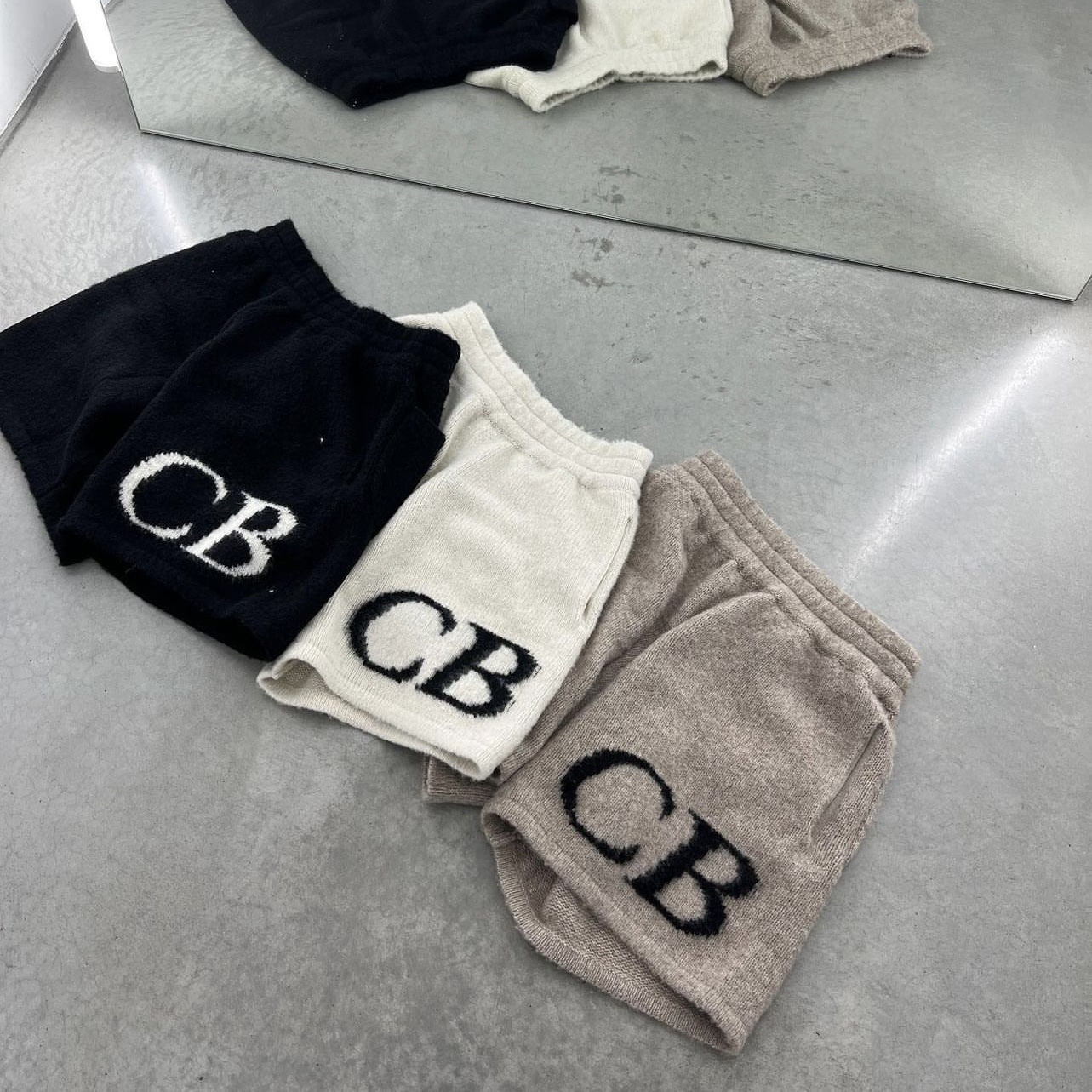 Cole Buxton Jacquard Letter Logo Wool Drawstring Cb Shorts High Street Simple Basic Straight Casual Pants
