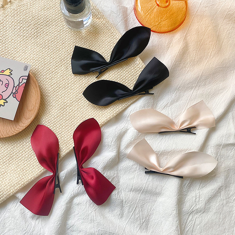 Black Half-style Bow Hairpin Headwear Japanese Internet-style Super Fairy Girl's Side Clip Hair Accessories Clip Hairpin