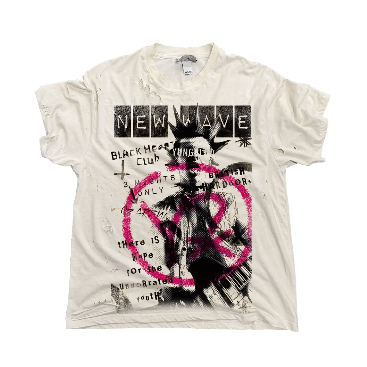 American-Style Inkjet Dirty Washable Design Oversized High Street Trendy Brand Raglan Loose Feeling Autumn and Winter New Short-Sleeved T-Shirt